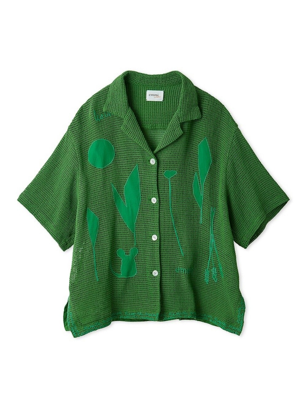 Emmi Green Mesh Shirt with Applique